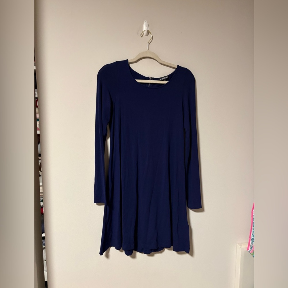 Express Navy Blue Long Sleeve Dress Small